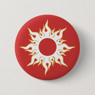 Tribal Sun-symbool Ronde Button 5,7 Cm