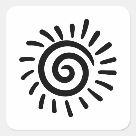 Tribal Sun Vierkante Sticker (Voorkant)