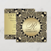 Tribal Sun Vintage Gouden Uitnodigingen voor Eetfe (Voorkant / Achterkant)