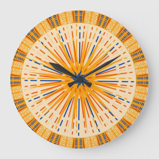 Tribal Sun Wall Clock Grote Klok (Voorkant)