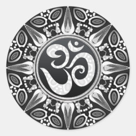 Tribal Sun Zwart + Wit Om Goa NewAge Sticker
