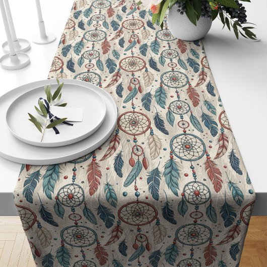 Tribal Table Runner met Dreamcatcher Symbool Lange Tafelloper