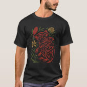 Tribal Tasmanian Devil with Native Flora T-shirt (Voorkant)