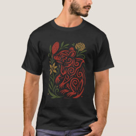Tribal Tasmanian Devil with Native Flora T-shirt