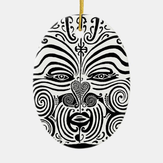 Tribal Tattoo Design - New Zealand Maori Keramisch Ornament (Voorkant)