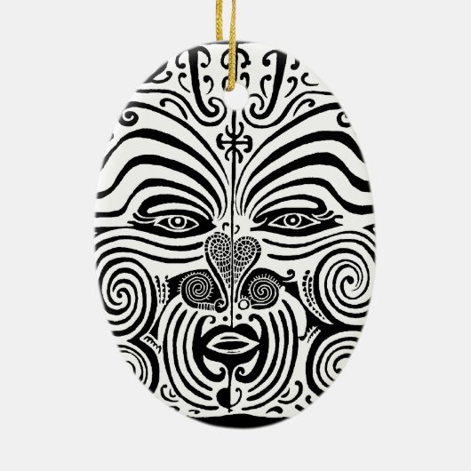 Tribal Tattoo Design - New Zealand Maori Keramisch Ornament (Achterkant)