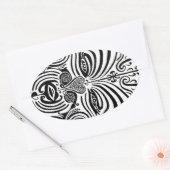 Tribal Tattoo Design - New Zealand Maori Ovale Sticker (Envelop)
