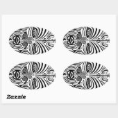 Tribal Tattoo Design - New Zealand Maori Ovale Sticker (Vel)