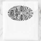 Tribal Tattoo Design - New Zealand Maori Ovale Sticker (Tas)