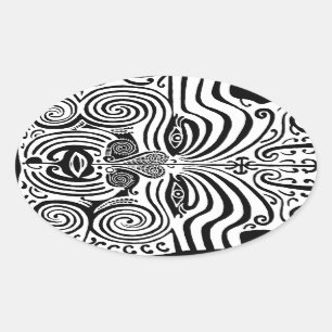 Tribal Tattoo Design - New Zealand Maori Ovale Sticker