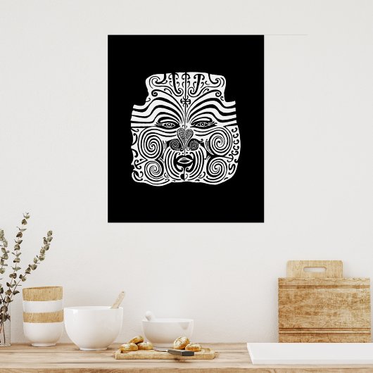 Tribal Tattoo Design - New Zealand Maori Poster (Keuken)