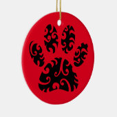 Tribal Tattoo Dog Paw Print Keramisch Ornament (Rechts)