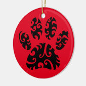 Tribal Tattoo Dog Paw Print Keramisch Ornament (Links)