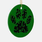 Tribal Tattoo Dog Paw Print Keramisch Ornament (Rechts)