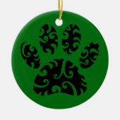 Tribal Tattoo Dog Paw Print Keramisch Ornament (Voorkant)