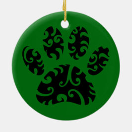 Tribal Tattoo Dog Paw Print Keramisch Ornament