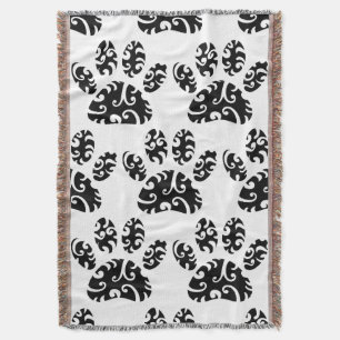 Tribal Tattoo Dog Paw Print Patroon Deken