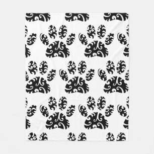 Tribal Tattoo Dog Paw Print Patroon Fleece Deken