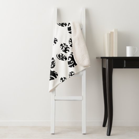 Tribal Tattoo Dog Paw Print Patroon Sherpa Deken (In situ)