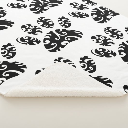 Tribal Tattoo Dog Paw Print Patroon Sherpa Deken (3/4)