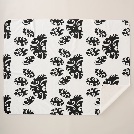Tribal Tattoo Dog Paw Print Patroon Sherpa Deken (Voorkant (horizontaal))