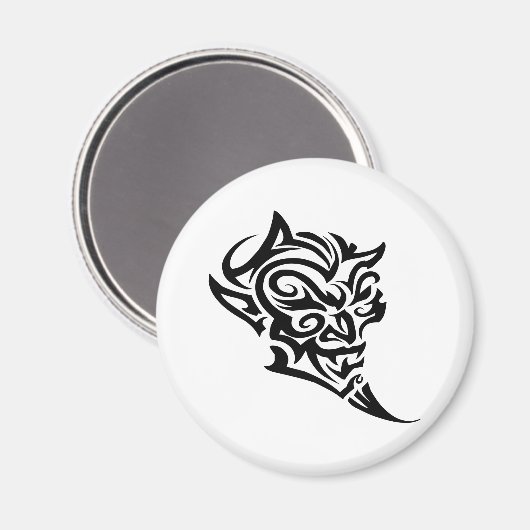 Tribal Tattoo duivel gezicht satan Magneet (Voorkant / Achterkant)