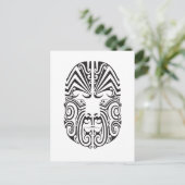 Tribal Tattoo Face Briefkaart (Staand voorkant)