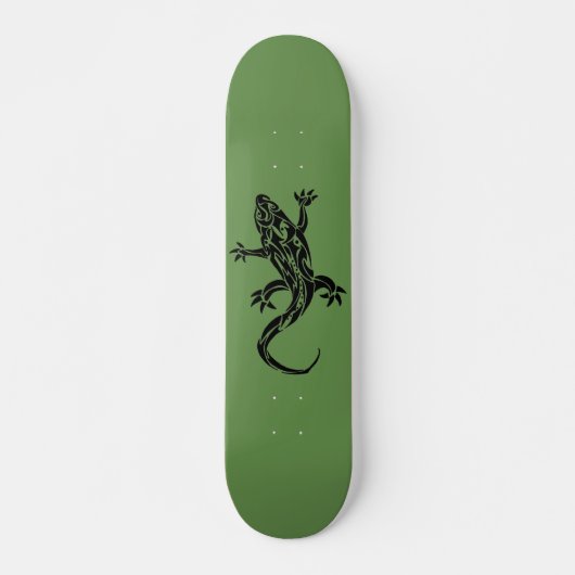 Tribal Tattoo Gecko Green Skateboard (Voorkant)