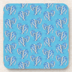 Tribal Tattoo Manatees Ocean Blue Bier Onderzetter