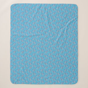 Tribal Tattoo Manatees Ocean Blue Sherpa Deken