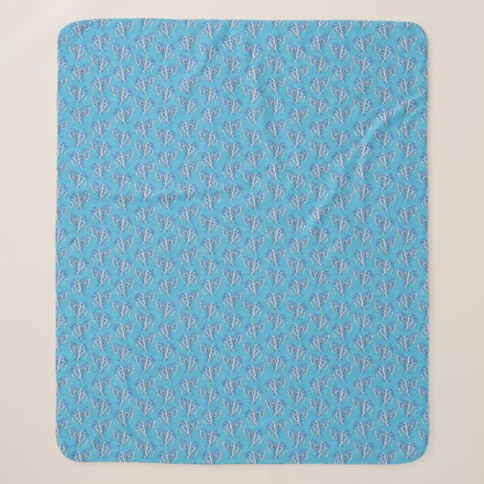 Tribal Tattoo Manatees Ocean Blue Sherpa Deken (Voorkant)