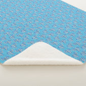 Tribal Tattoo Manatees Ocean Blue Sherpa Deken (3/4)