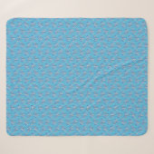 Tribal Tattoo Manatees Ocean Blue Sherpa Deken (Voorkant (horizontaal))