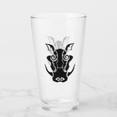 Tribal Tattoo Style Black Boar Head Glas (Achterkant)