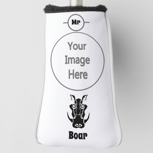 Tribal Tattoo Style Boar Head Golfheadcover (Draai 90)