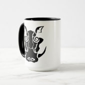 Tribal Tattoo Style Boar Head Mok (Voorkant links)