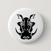Tribal Tattoo Style Boar Head Ronde Button 5,7 Cm (Voorkant)