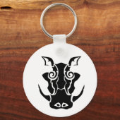 Tribal Tattoo Style Boar Head Sleutelhanger (Voorkant)