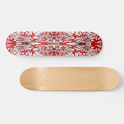 Tribal Tattoo Valentijn Hartslag - rood Skateboard (Horizontaal)