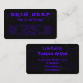 Tribal Tattoo Zwart en Paarse Visitekaartjes (Voorkant / Achterkant)