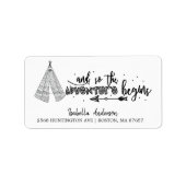 Tribal Teepee Adventure Baby shower Adreslabel Etiket (Voorkant)