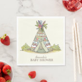 Tribal Teepee Adventure Baby shower Papieren serve Servet (Insitu)