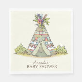Tribal Teepee Adventure Baby shower Papieren serve Servet (Voorkant)