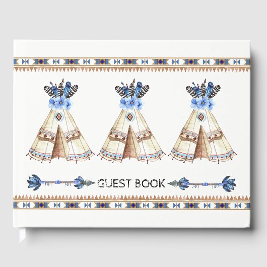Tribal Teepee Baby shower Gastenboek (Voorkant)