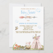 ** Tribal Teepee Boho Forest Woodland Fox Boy Kaart (Achterkant)