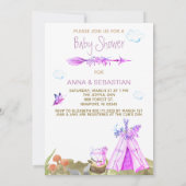 ** Tribal Teepee Boho Fox Woodland Forest Girl Kaart (Achterkant)