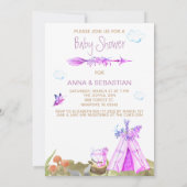 ** Tribal Teepee Boho Fox Woodland Forest Girl Kaart (Achterkant)