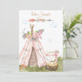 *~* Tribal Teepee Boho Fox Woodland Forest Kaart (Staand voorkant)