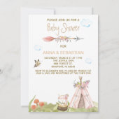 *~* Tribal Teepee Boho Fox Woodland Forest Kaart (Achterkant)