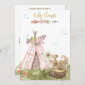 ** Tribal Teepee Boho Squirrel Woodland Forest Kaart (Voorkant / Achterkant)